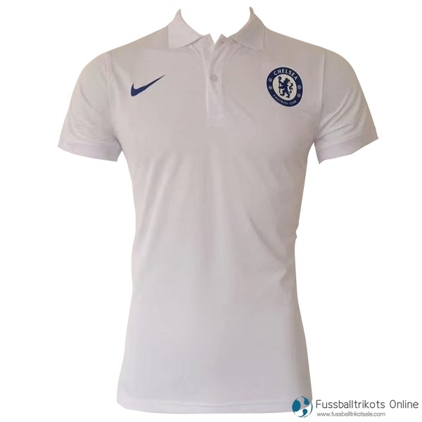 Chelsea Polo 2017-18 Weiß Fussballtrikots Günstig